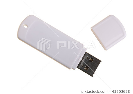 USB Flash Drive isolated on white background. Top view USB Flash Drive isolated on white background. Top view 43503638