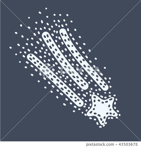 Shooting star isolated on dark background. 43503678