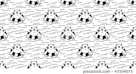 Bear seamless pattern vector polar bear swimming Bear seamless pattern vector polar bear swimming 43504073