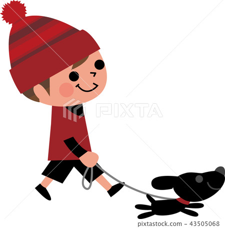 Child and dog walk 43505068