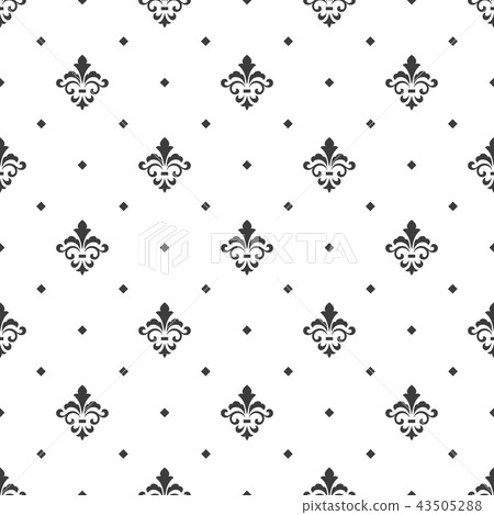 Floral pattern. Wallpaper baroque, damask. Floral pattern. Wallpaper baroque, damask. 43505288