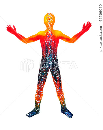 human standing hand up pose, abstract body human standing hand up pose, abstract body 43506050