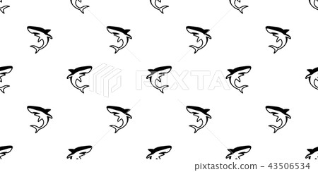 shark seamless pattern dolphin fin isolated vector 43506534