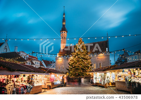 Tallinn, Estonia. Traditional Christmas Market On Town Hall Square Tallinn, Estonia. Traditional Christmas Market On Town Hall Square 43506978