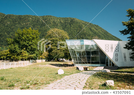 Zeda-gordi, Georgia. Building Of Information Center In Futuristic Style Zeda-gordi, Georgia. Building Of Information Center In Futuristic Style 43507091