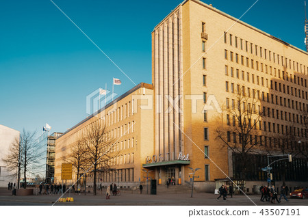 Helsinki, Finland. Post Office Building In Sunny Winter Day 43507191