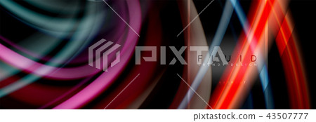 Fluid colors abstract background colorful poster, twisted liquid design on black, colorful marble or 43507777