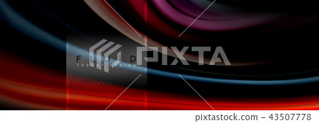 Fluid colors abstract background colorful poster, twisted liquid design on black, colorful marble or 43507778