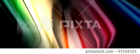 Rainbow fluid abstract shapes, liquid colors design, colorful marble or plastic wavy texture 43508105