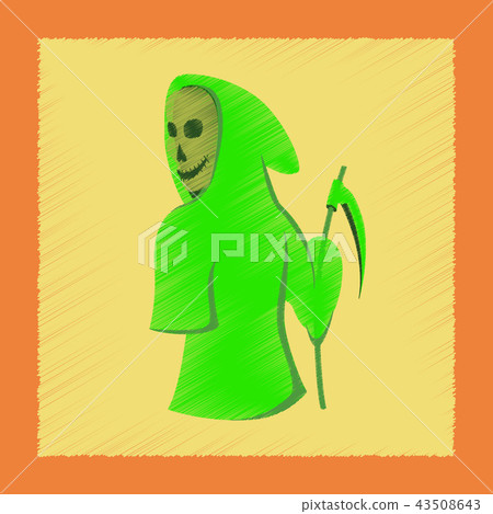 flat shading style icon halloween death scythe 43508643