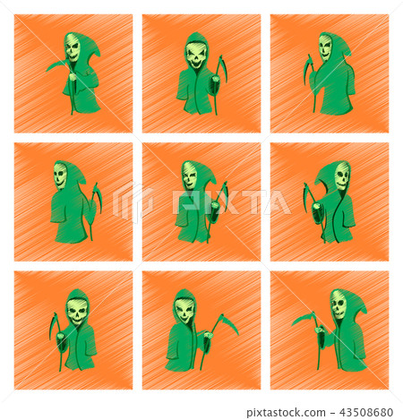 assembly flat shading style icon halloween death scythe assembly flat shading style icon halloween death scythe 43508680