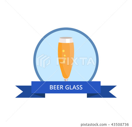 Beer Glass in Blue Circle Vector Illustration 43508736