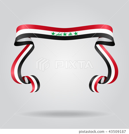 Iraqi flag wavy ribon background. Vector illustration. Iraqi flag wavy ribon background. Vector illustration. 43509187