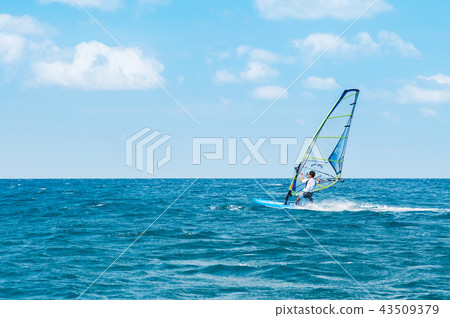 Phuket Patong beach windsurfing in hot summer sun Phuket Patong beach windsurfing in hot summer sun 43509379
