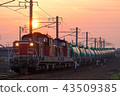 DD51 double tow tank train going through morning glow 43509385
