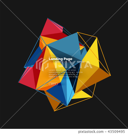 Vector 3d triangle abstract background, polygonal geometric design 43509495