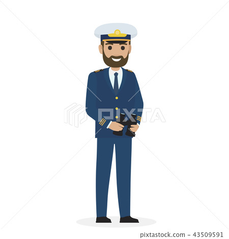 Bearded Captain in Blue Toggery with Binoculars 43509591