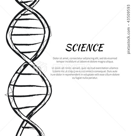 Science DNA Code Structure Icon Vector Poster 43509593