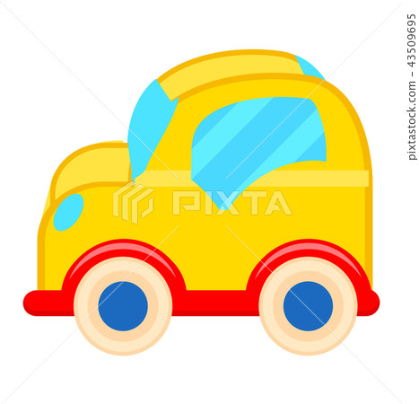 Yellow Toy Car with White Wheels Illustration Yellow Toy Car with White Wheels Illustration 43509695
