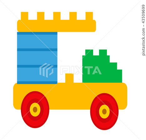 Simple Car Constructor Toy Isolated Illustration Simple Car Constructor Toy Isolated Illustration 43509699