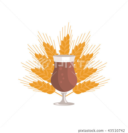Tulip Glass of Beer Transparent Cup on Leg Vector 43510742