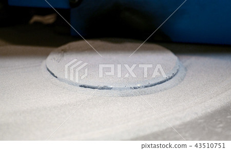 Object printed on metal 3d printer, laser sintering machine for metal close-up. 43510751