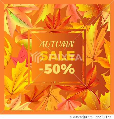 Autumn Sale -50 off Icon Vector Illustration 43512167