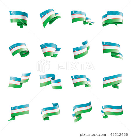 Uzbekistan flag, vector illustration on a white background Uzbekistan flag, vector illustration on a white background 43512466