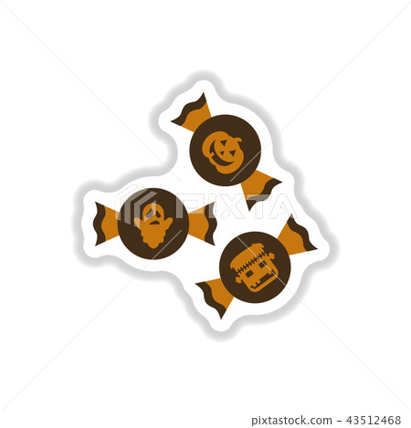 paper sticker on background of halloween candy paper sticker on background of halloween candy 43512468