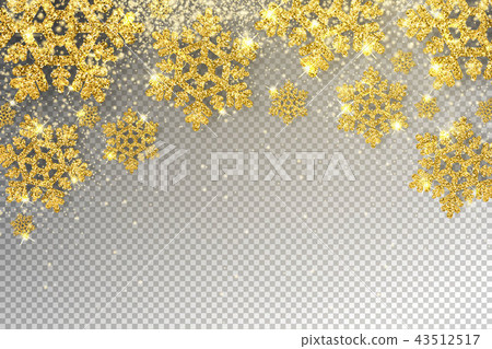 Huge Golden Snowflakes Vector Illustration 43512517