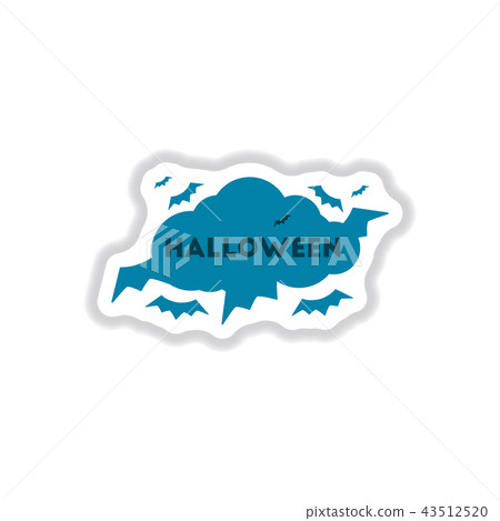 paper sticker on background of cloud bats 43512520
