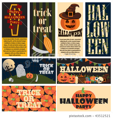 Vintage Halloween Party Promo Posters Collage 43512521