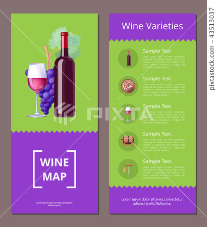 Wine Varieties Map Vector Illustration Icons Set Wine Varieties Map Vector Illustration Icons Set 43513037