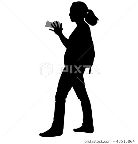 silhouette of a girl with a camera silhouette of a girl with a camera 43513864