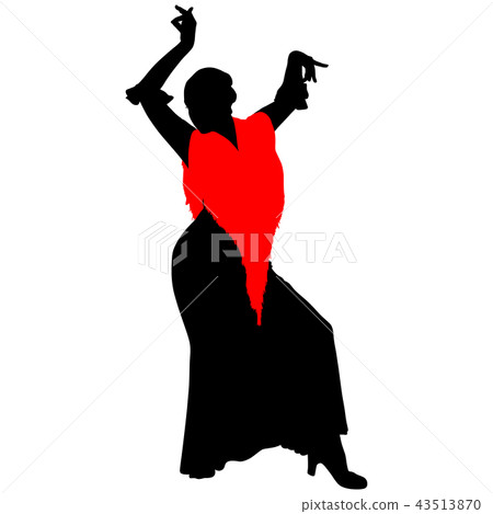silhouette of flamenco dancer silhouette of flamenco dancer 43513870