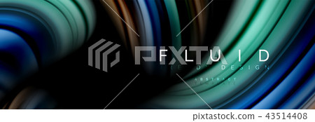 Wave fluid flowing colors motion effect, holographic abstract background. Vector illustration Wave fluid flowing colors motion effect, holographic abstract background. Vector illustration 43514408