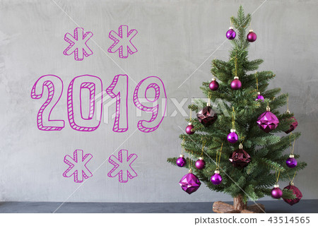 Christmas Tree, Cement Wall, Text 2019 Christmas Tree, Cement Wall, Text 2019 43514565