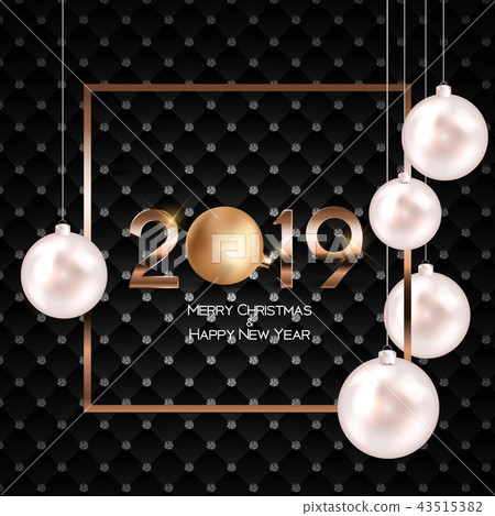 2019 New Year Background with Christmas Ball. Vector Illustration 2019 New Year Background with Christmas Ball. Vector Illustration 43515382