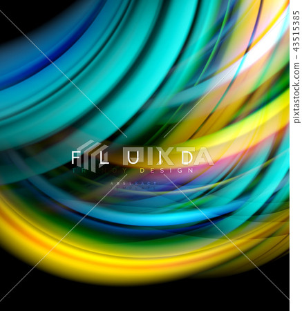 Fluid smooth wave abstract background, flowing glowing color motion concept, trendy abstract layout Fluid smooth wave abstract background, flowing glowing color motion concept, trendy abstract layout 43515385