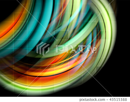 Fluid smooth wave abstract background, flowing glowing color motion concept, trendy abstract layout Fluid smooth wave abstract background, flowing glowing color motion concept, trendy abstract layout 43515388