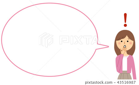 Surprised young woman with thought bubble Surprised young woman with thought bubble 43516987