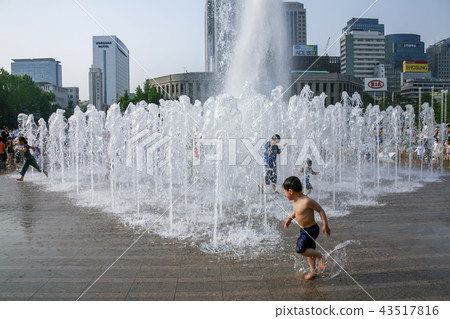 Seoul, Korea, City Hall, Square, Fountain 43517816