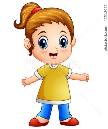 Happy girl cartoon 43518063