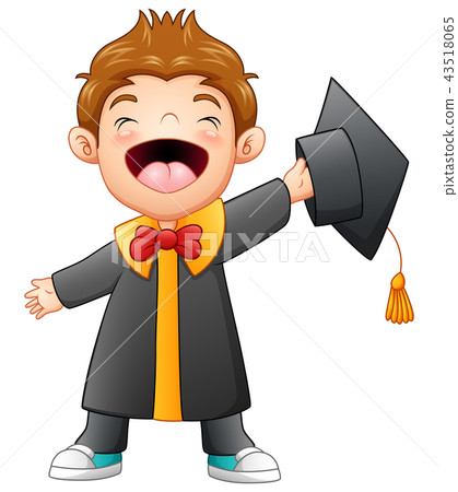 Happy graduation boy cartoon Happy graduation boy cartoon 43518065