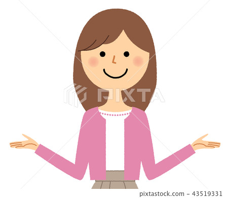 Young lady Mama spread both hands 43519331