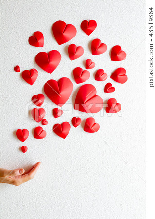 喜愛圖像白色背景和許多心臟 43519364