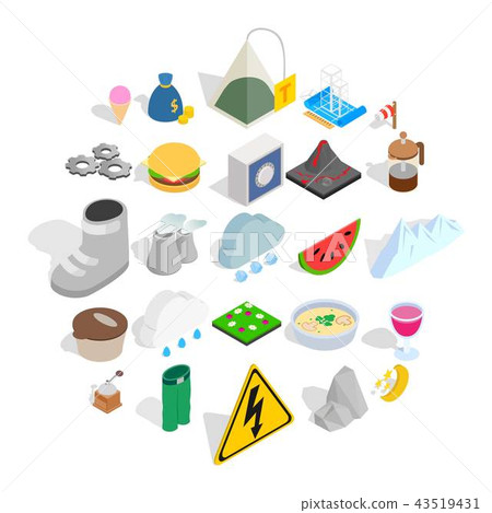 Hibernal icons set, isometric style Hibernal icons set, isometric style 43519431