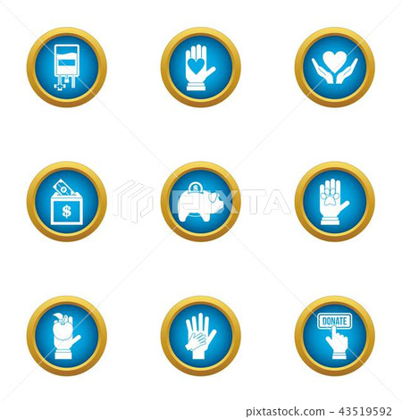 Donate welfare icons set, flat style 43519592