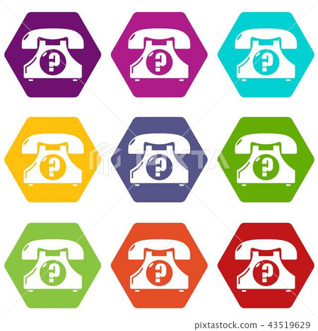 Retro phone icons set 9 vector 43519629