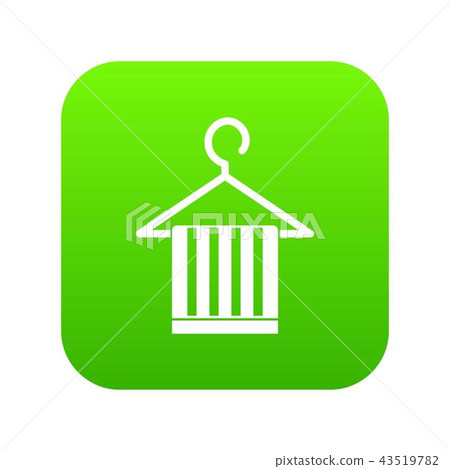 Scarf on a coat hanger icon digital green Scarf on a coat hanger icon digital green 43519782